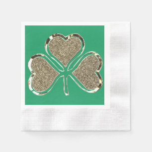 Guardanapo De Papel Ouro Shamrock Irish Símbolo 3 Leaf Clover Chic