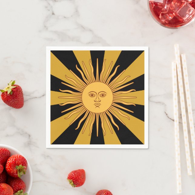 Guardanapo De Papel Ouro Sun da Argentina, Sol de Mayo (Insitu)