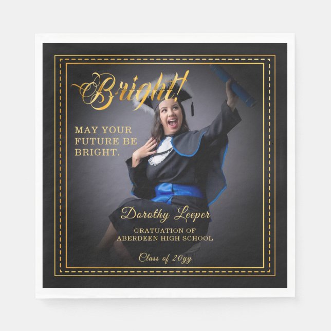 Guardanapo De Papel Ouro toca Brighten your future. (Frente)