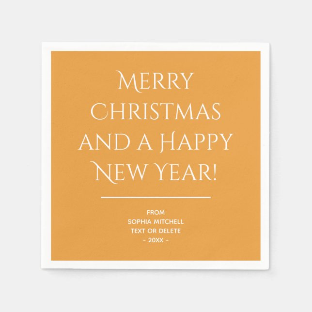 Guardanapo De Papel Ouro tradicional Laranja Feliz Natal Nápoles (Frente)