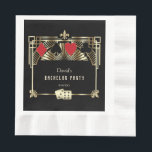 Guardanapo De Papel Ouro Vegas Casino Royale Grande Festa de Despedida<br><div class="desc">Design Royal, Vintage de cartão inspirado no Grande Gatsby e em Cassinos. Apresenta um estilo Grande Gatsby, forma Art Déco do velho Hollywood dos anos 20, faux flor-de-lis dourado real, fontes vintage, assim como naipes de cartas com bordas douradas. Utilize a ferramenta Personalizar para adicionar suas informações. Para mais, visite...</div>