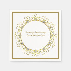 Guardanapo De Papel Ouros Dourados Elegantes de Fronteiras Ornamentais