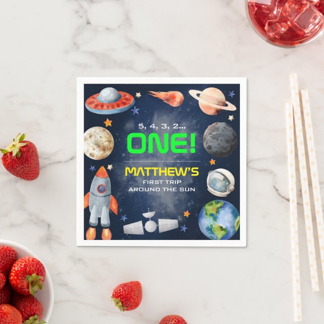 Guardanapo De Papel Outer Space First Birthday (Insitu)