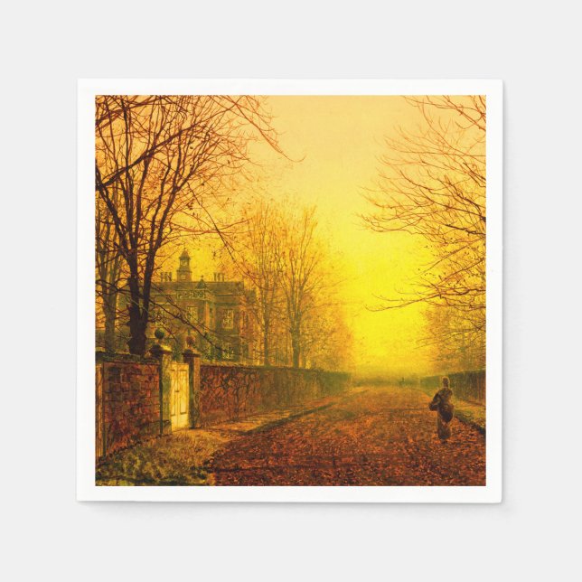 Guardanapo De Papel Outono Dourado John Atkinson Grimshaw (Frente)