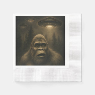 Guardanapo De Papel OVNI Alienígena Sasquatch Pé Grande