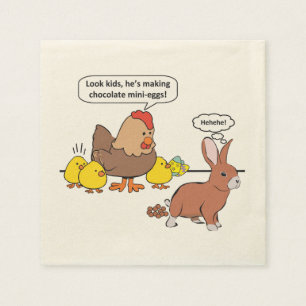 Guardanapo De Papel Ovos de chocolate engraçados do coelhinho da