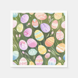 Guardanapo De Papel Ovos de Páscoa Pastéis | Aquarela de Primavera Bon
