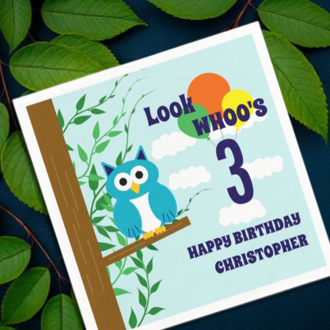 Guardanapo De Papel Owl Birthday (Criador carregado)