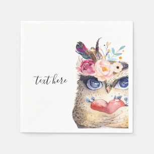 Guardanapo De Papel OWL, boêmia, boho floral