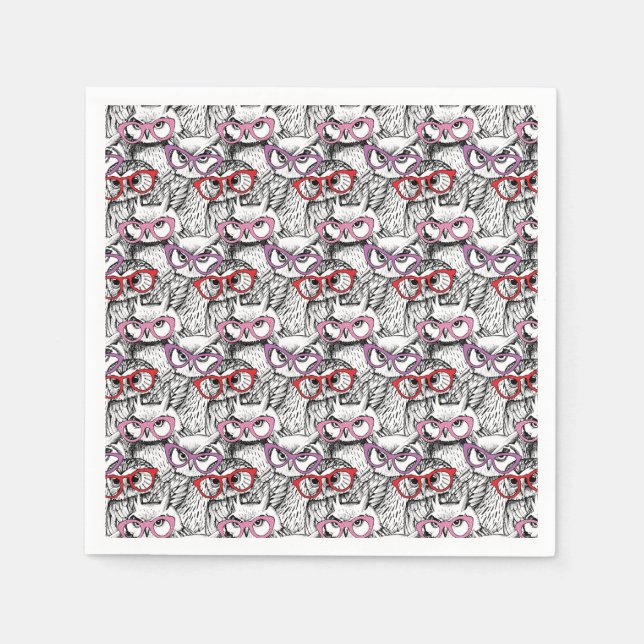 Guardanapo De Papel Owl Eyeglass Pattern (Frente)