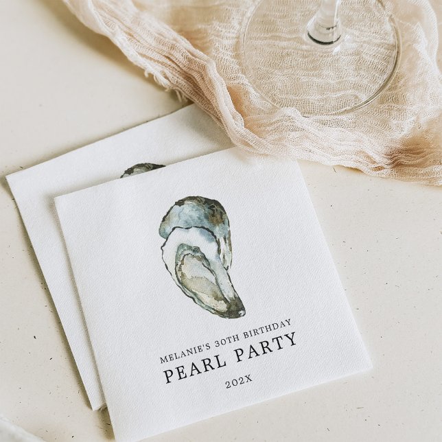 Guardanapo De Papel Oyster Pearl Party | Ostras duplas (Criador carregado)