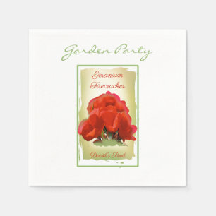 Guardanapo De Papel Pacote de Semente Geranium Watercolor