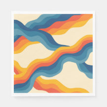 Padrão Abstrato de Listra Ondulada Laranja Azul do