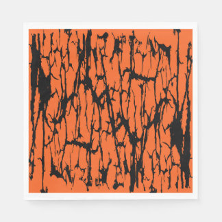 Guardanapo De Papel Padrão Abstrato de Rachaduras em Laranja Preto Dan