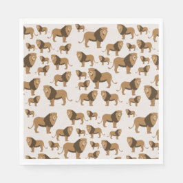 Guardanapo De Papel Padrão Animal do Leão Selvagem