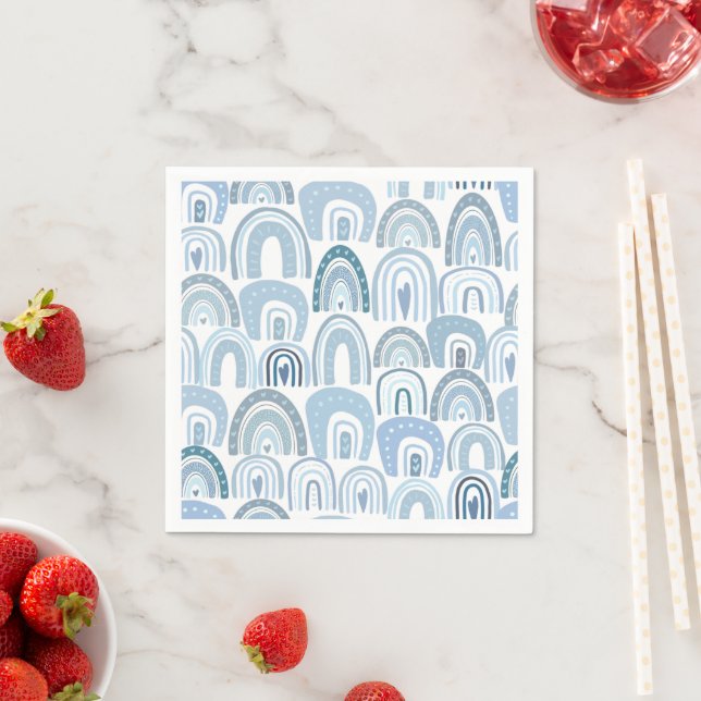 Guardanapo De Papel Padrão Arco-Íris Azul-Bebê-Cute (Insitu)