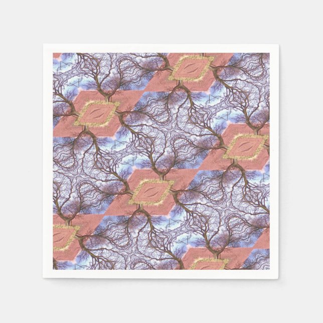 GUARDANAPO DE PAPEL PADRÃO ÁRVORES E CAMPOS (Frente)