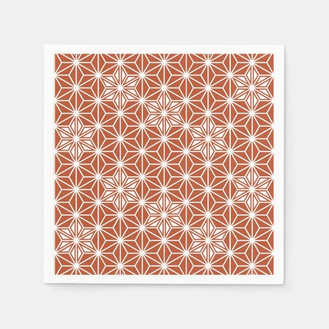 Guardanapo De Papel Padrão Asanoha japonês - terracotta (Frente)
