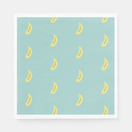 Guardanapo De Papel Padrão azul de desenho da banana amarela