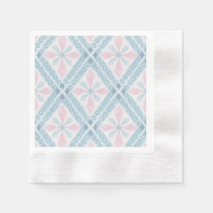 Guardanapo De Papel padrão azul em forma de diamante