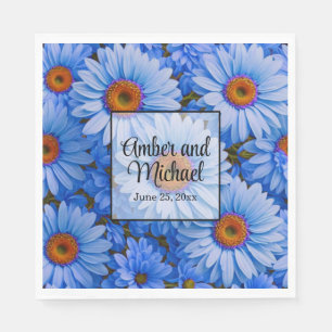 Guardanapo De Papel Padrão azul-floral dos girassóis azuis