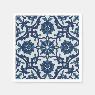 Guardanapo De Papel Padrão Azulejos Floral Azulejo Azulejos Azul