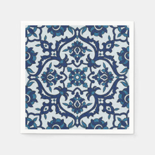 Guardanapo De Papel Padrão Azulejos Floral do Azulejo Azulejos Azul