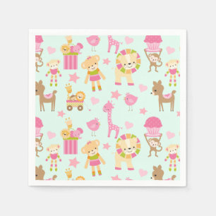 Guardanapo De Papel Padrão bonito com animais e brinquedos felizes