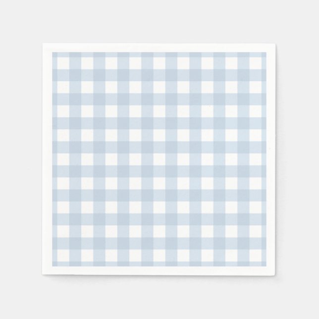 Guardanapo De Papel Padrão bonito de Gingham Azul de Denim Azul de Den (Frente)