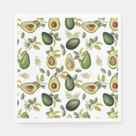 Guardanapo De Papel Padrão Botânico Avocado Por Aquarela