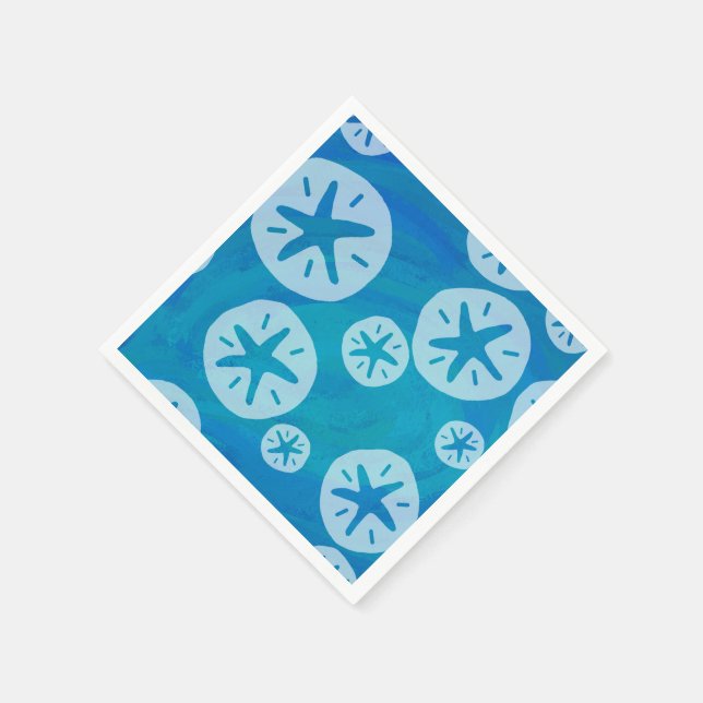 Guardanapo De Papel Padrão Branco e Azul do Dólar de areia (Canto)