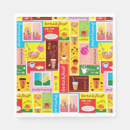 Guardanapo De Papel Padrão Caprichoso de Café da Manhã