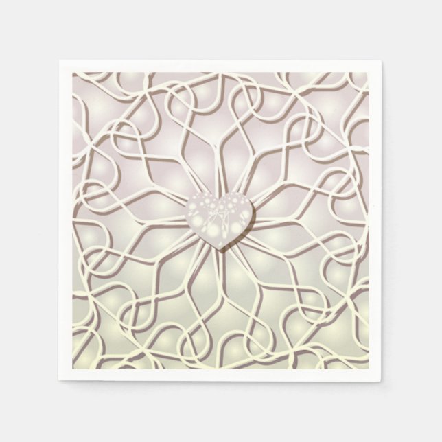 Guardanapo De Papel Padrão cardíaco do Rosa Dourado LOVE geométrico (Frente)