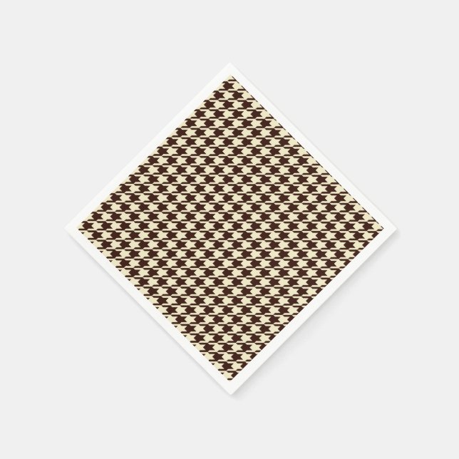 Guardanapo De Papel Padrão Clássico de Ivory Pepita Houndstooth (Canto)