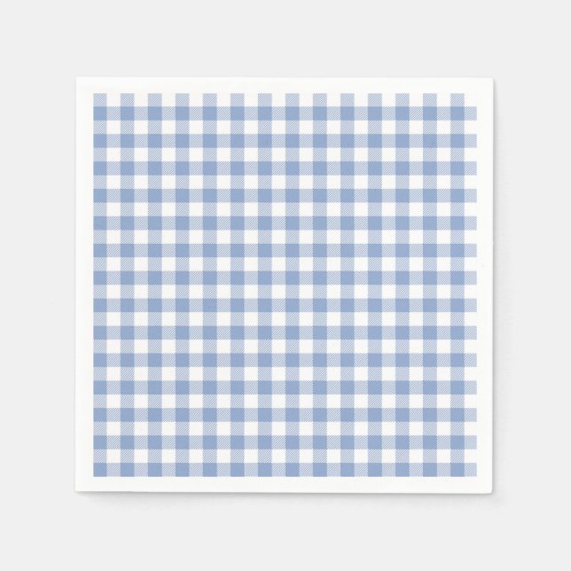 Guardanapo De Papel Padrão clássico Gingham azul verificado (Frente)