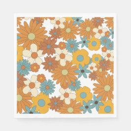 Guardanapo De Papel Padrão Colorido da Flor Retro
