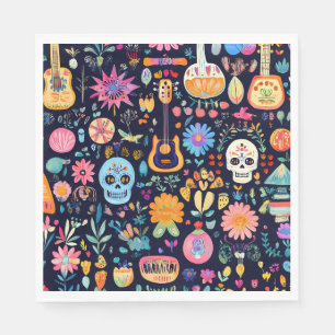 Guardanapo De Papel Padrão colorido do Dias de los muertos