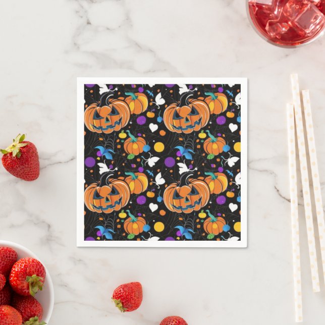 Guardanapo De Papel Padrão colorido perfeito de Halloween (Insitu)
