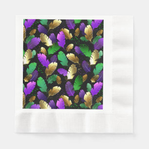 Guardanapo De Papel Padrão contínuo com penas de Mardi Gras