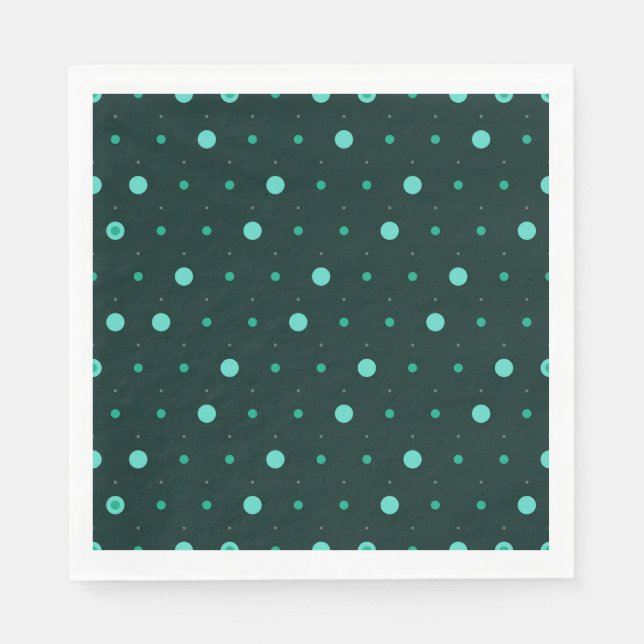 Guardanapo De Papel Padrão contínuo de bolinhas verde-água (Frente)