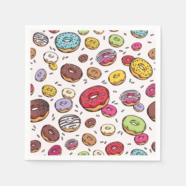Guardanapo De Papel Padrão contínuo de Donuts (Frente)