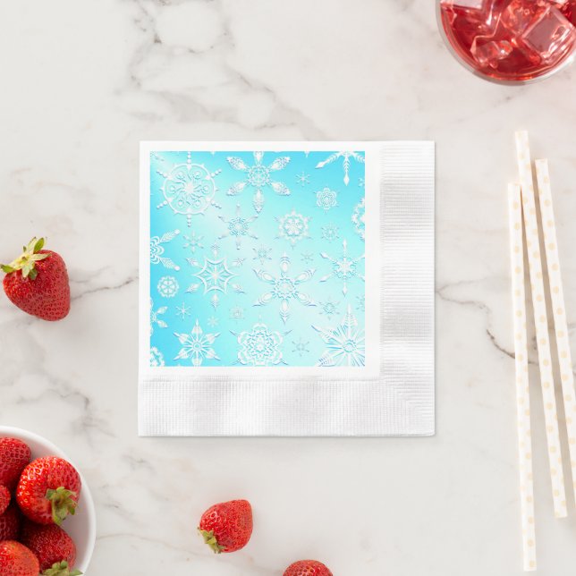 Guardanapo De Papel Padrão Crystal Snowflakes (Insitu)