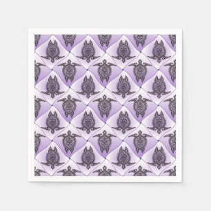 Guardanapo De Papel Padrão das tartarugas do mar Shamanic - violeta + 