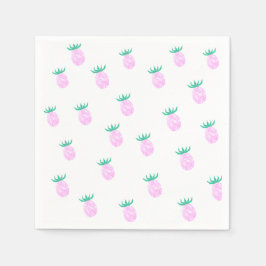Guardanapo De Papel Padrão de Abacaxi Rosa Tropical Fofo