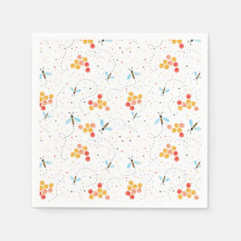 Guardanapo De Papel Padrão de Abelha em Aquarela