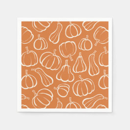 Guardanapo De Papel Padrão de Abóbora Laranja Outono Halloween Festa