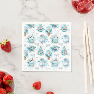 Guardanapo De Papel Padrão de Aquarela das Baleias Náuticas Cóticas