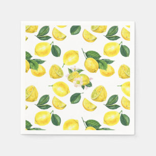 Guardanapo De Papel Padrão de Aquarela de Limões Amarelos