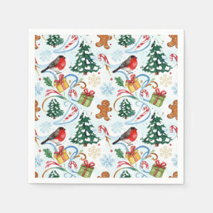 Guardanapo De Papel padrão de aquarela de Natal
