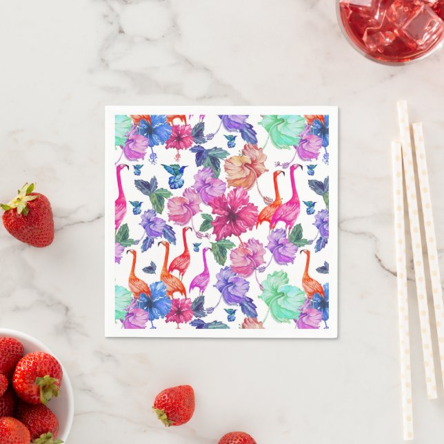 Guardanapo De Papel Padrão de Aquarela Tropical (Insitu)